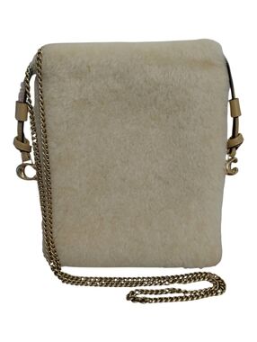Coach Shearling Drawstring Pouch Crossbody Bag